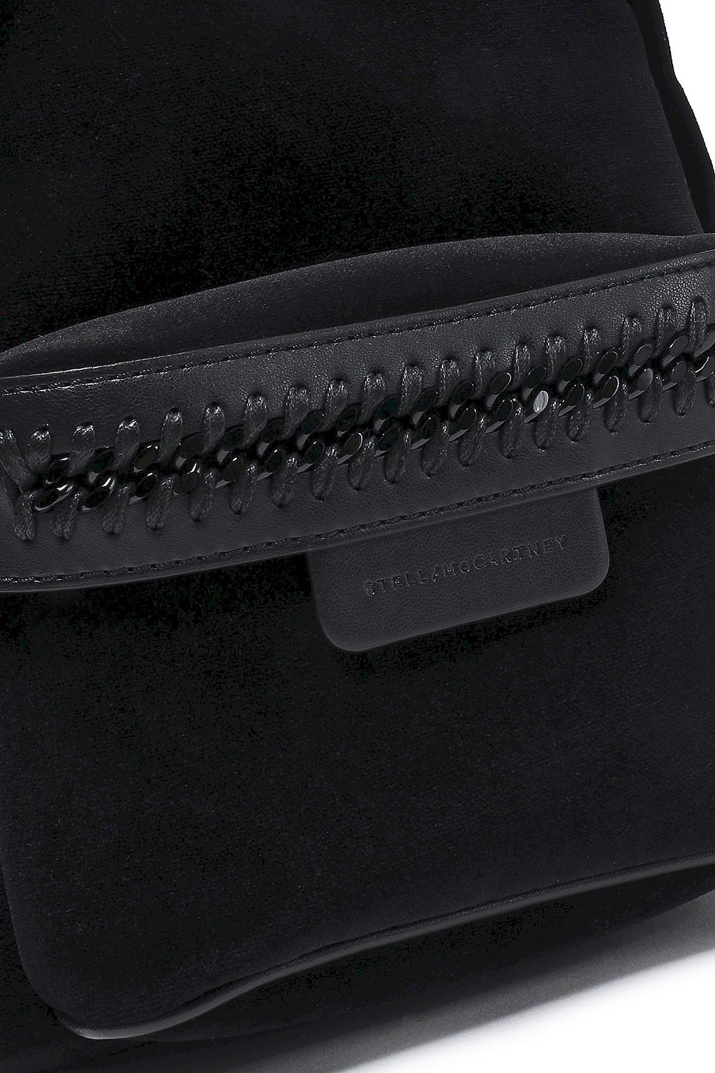 STELLA MCCARTNEY Faux leather-trimmed velvet backpack