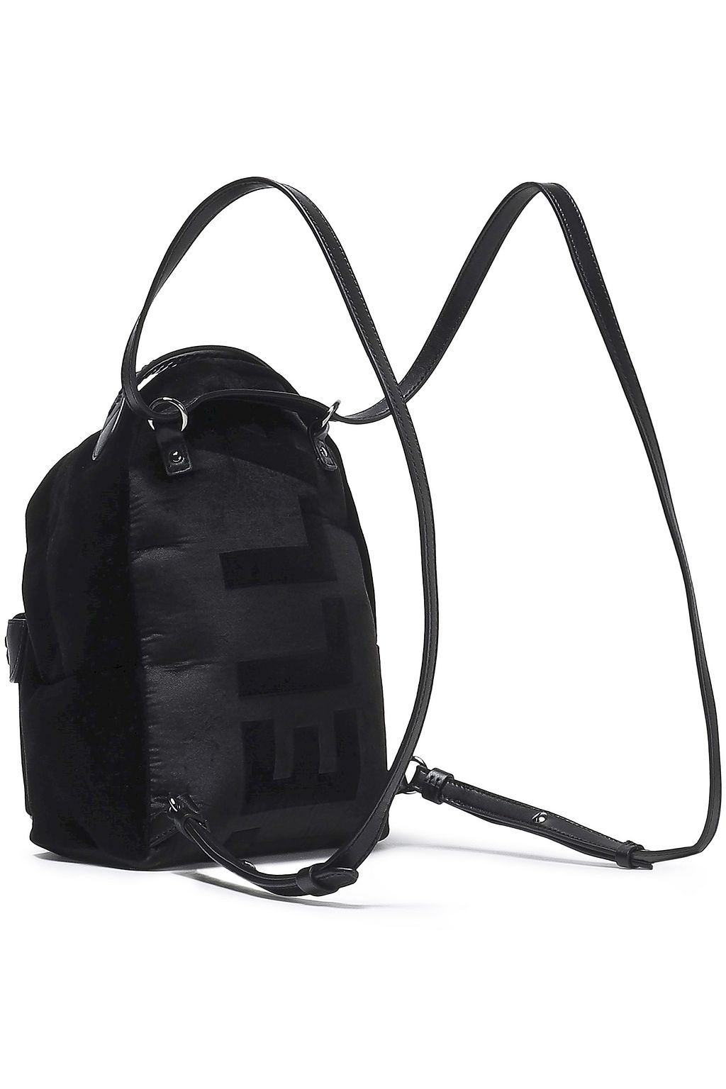 STELLA MCCARTNEY Faux leather-trimmed velvet backpack