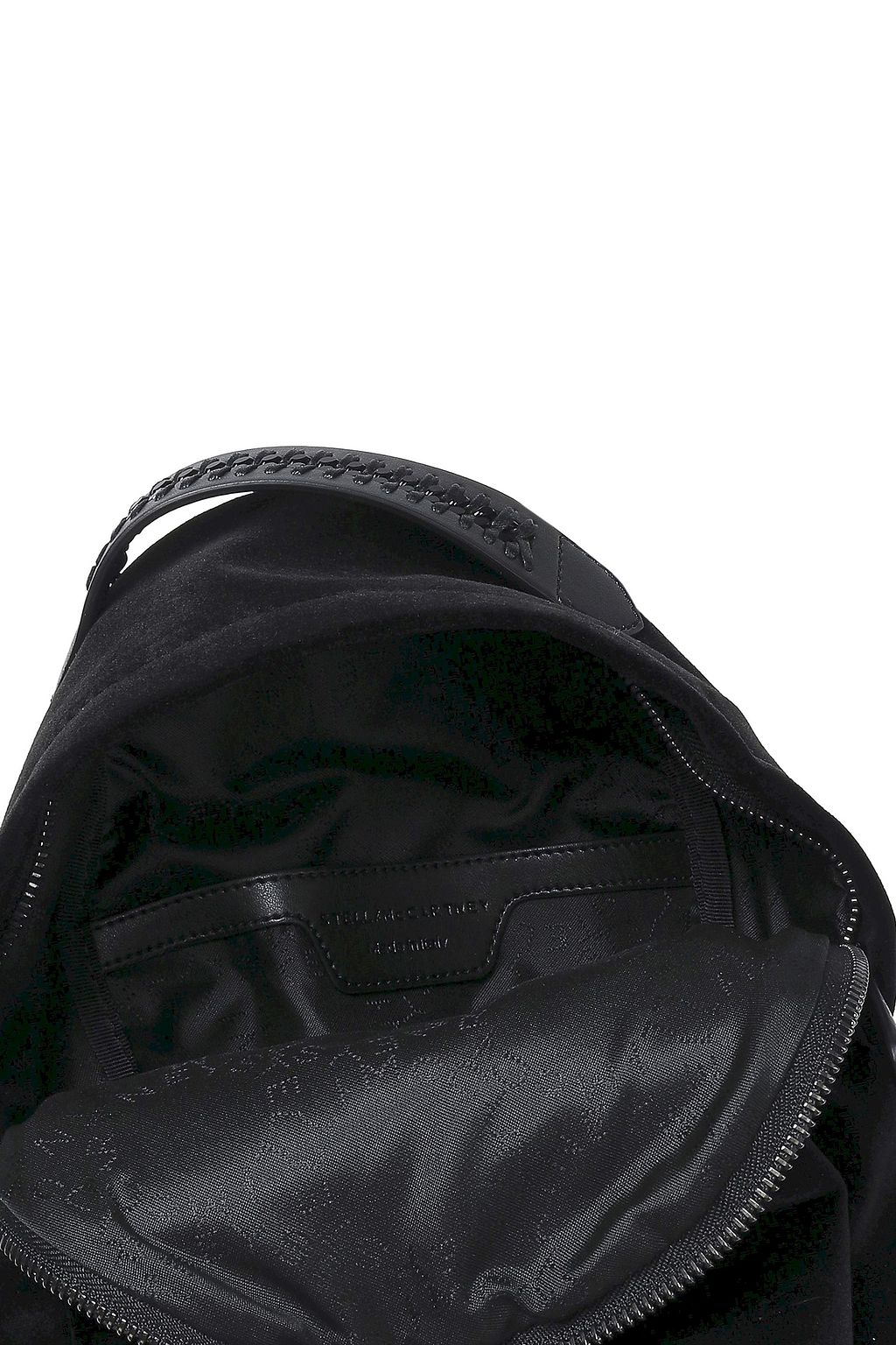 STELLA MCCARTNEY Faux leather-trimmed velvet backpack