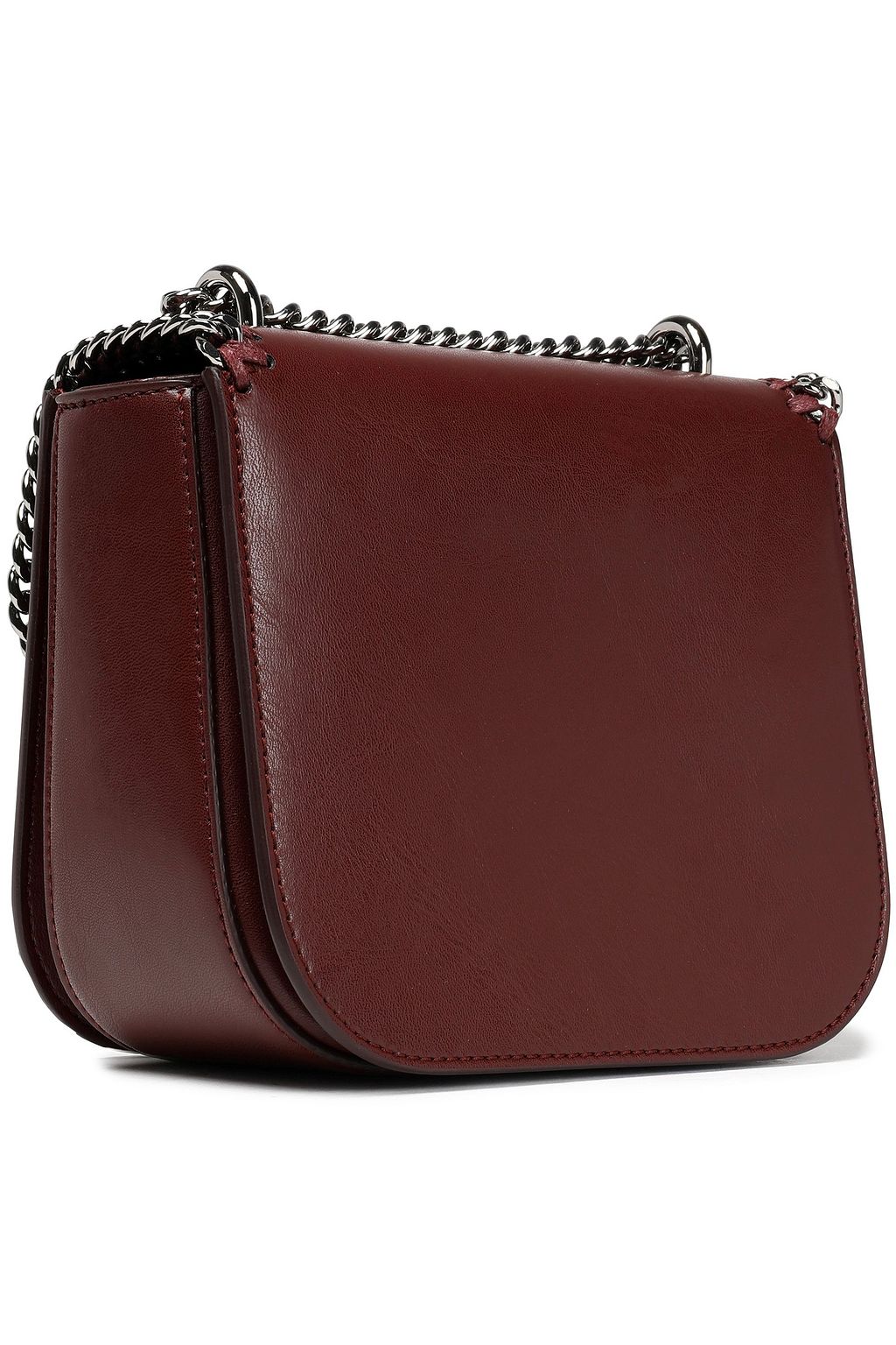 STELLA MCCARTNEY Falabella Box chain-trimmed faux leather shoulder bag