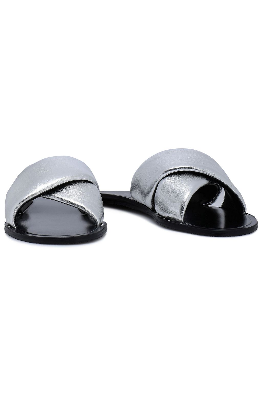 RAG & BONE Metallic leather slides