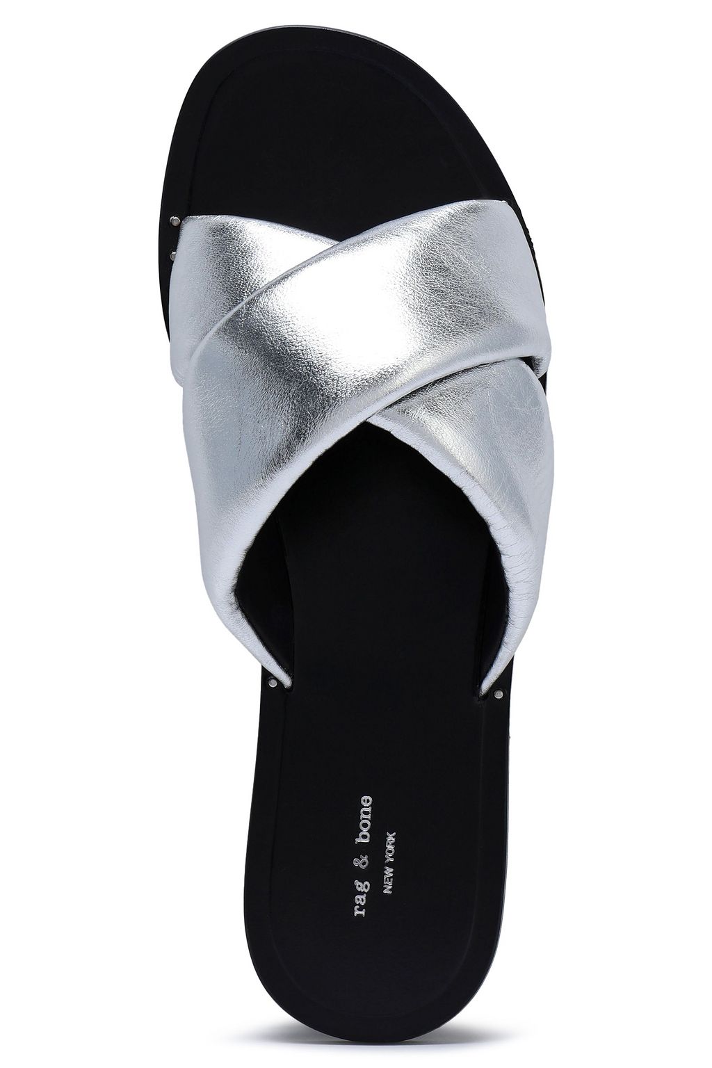 RAG & BONE Metallic leather slides
