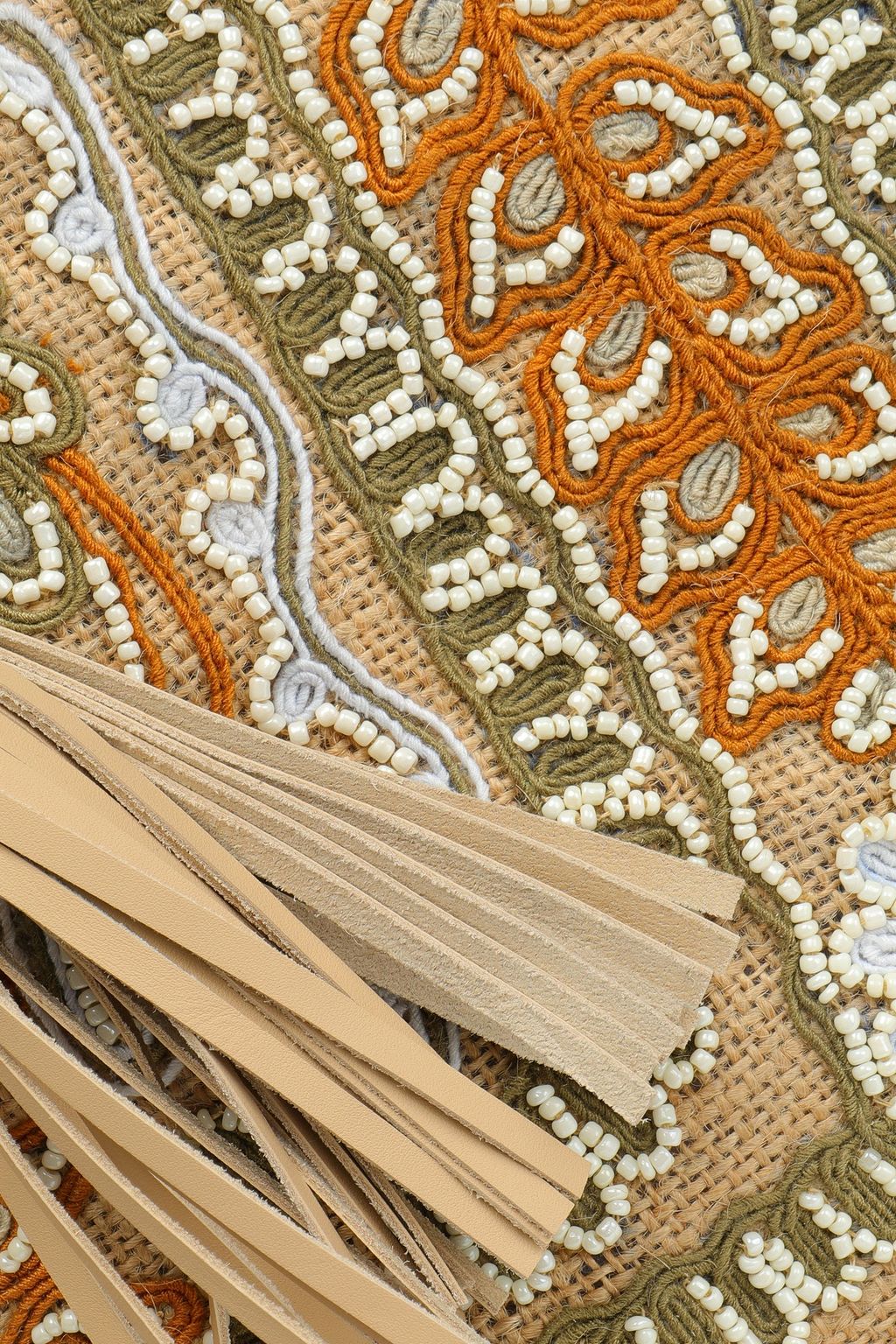 ANTIK BATIK Maliah embellished jute pouch