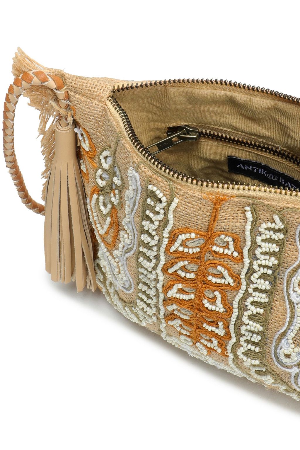 ANTIK BATIK Maliah embellished jute pouch