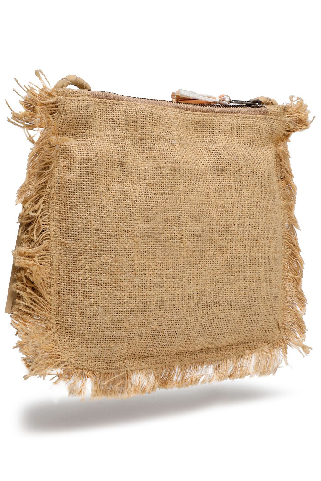 ANTIK BATIK Embellished woven raffia shoulder bag