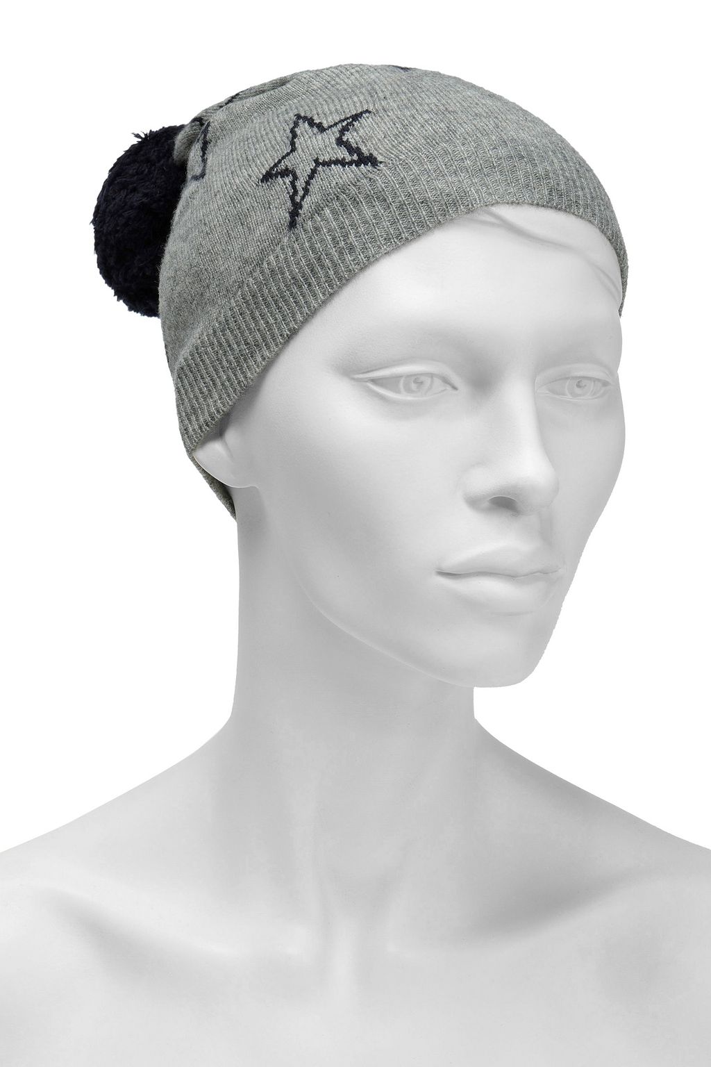 CHINTI & PARKER Pompom-embellished intarsia wool and cashmere-blend beanie