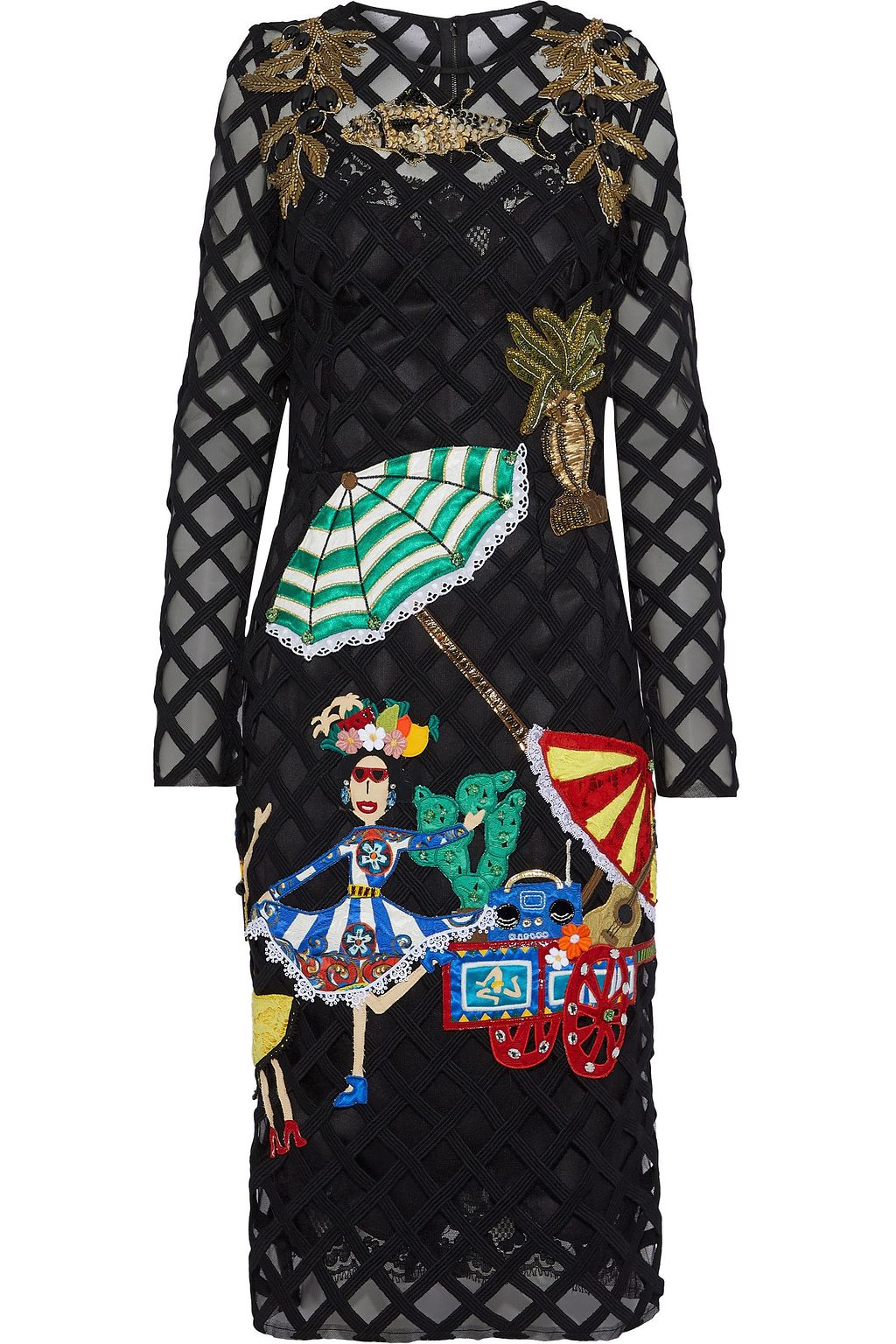 DOLCE&GABBANA Appliqud embroidered tulle dress | THE OUTNET