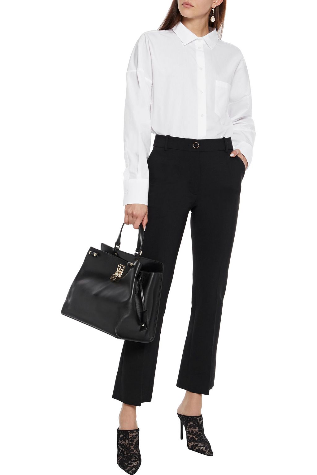 VALENTINO GARAVANI Wool-blend crepe bootcut pants