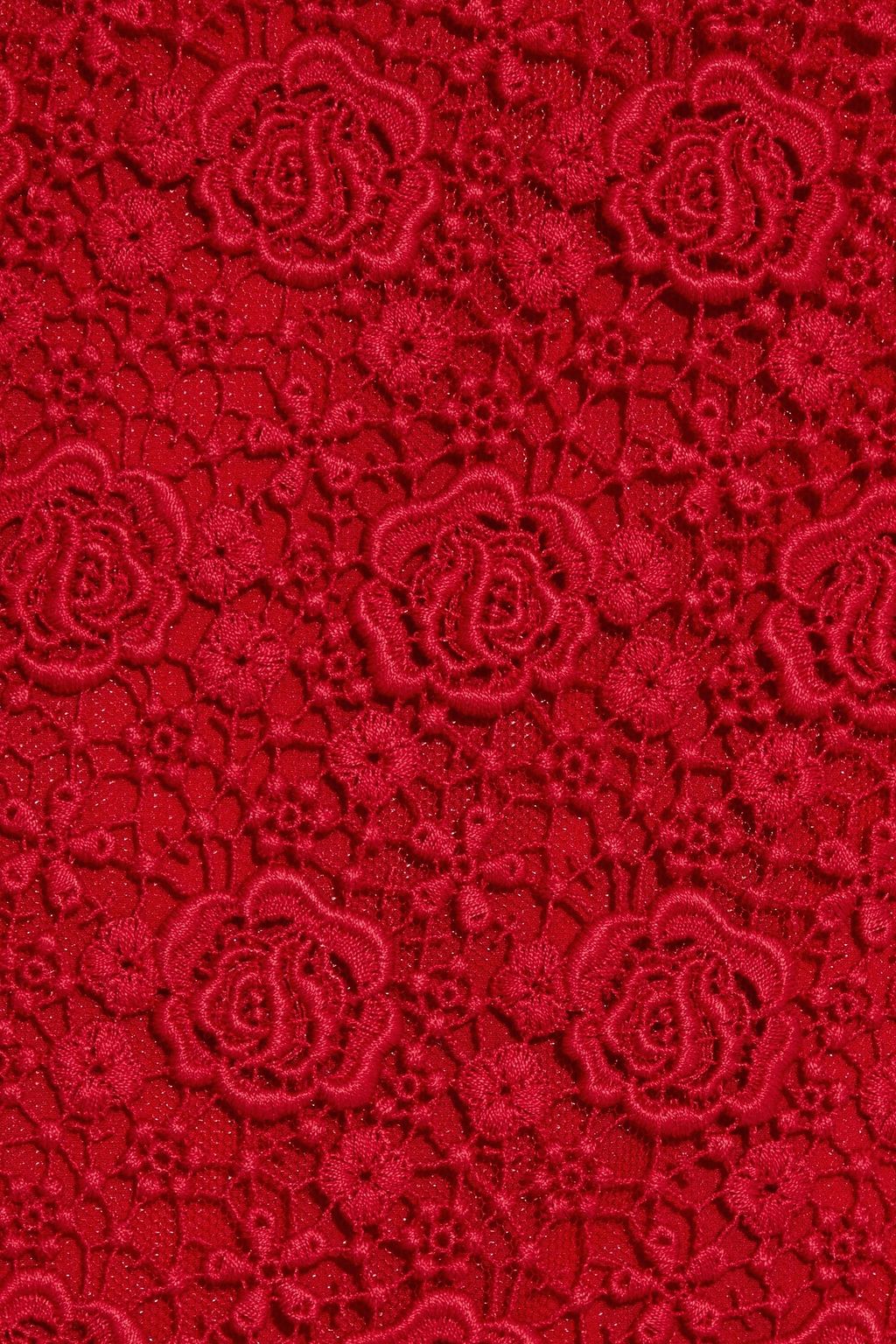VALENTINO GARAVANI Cotton-blend guipure lace midi dress