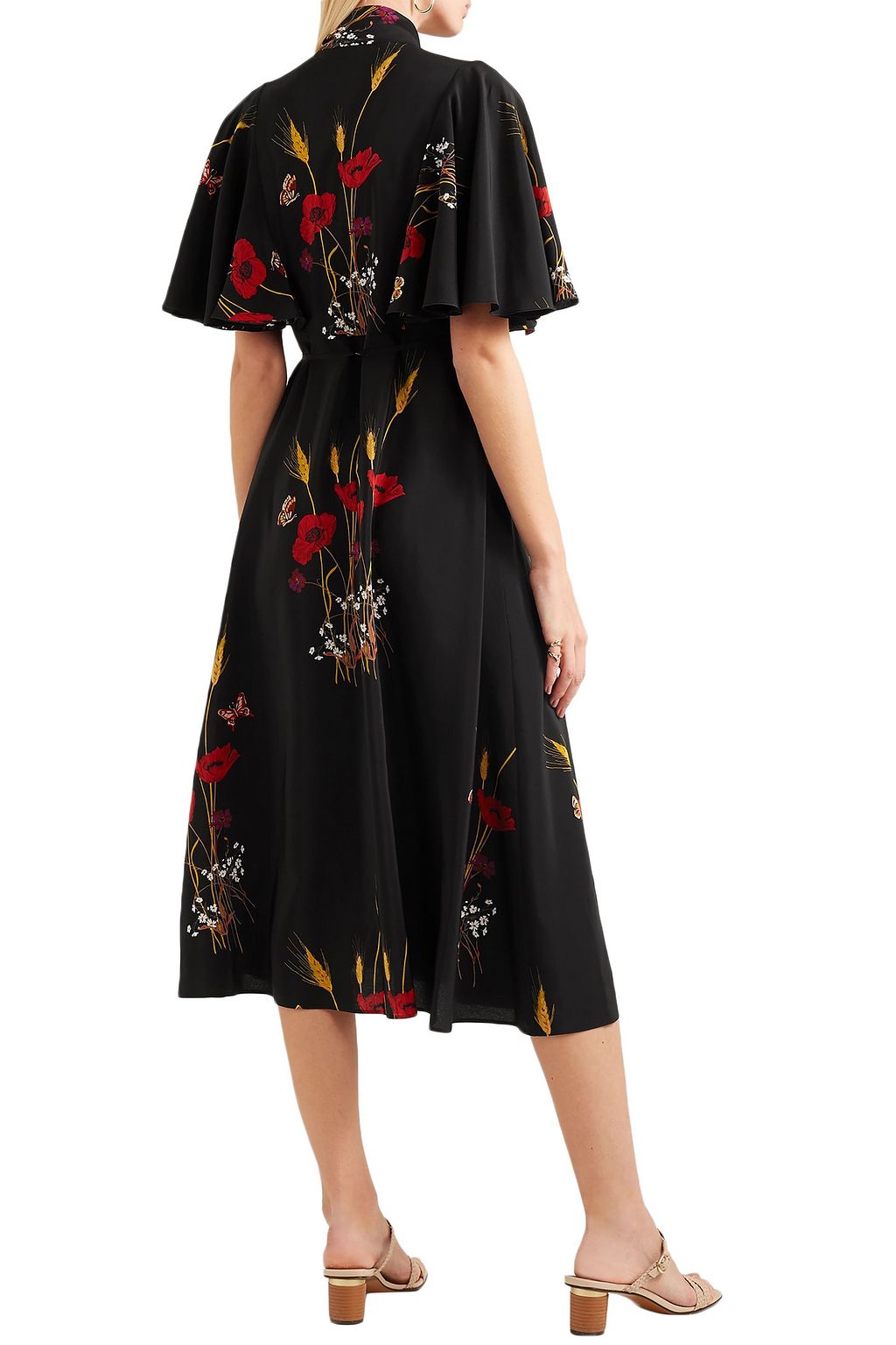 VALENTINO GARAVANI Tie-neck floral-print silk-jersey wrap dress