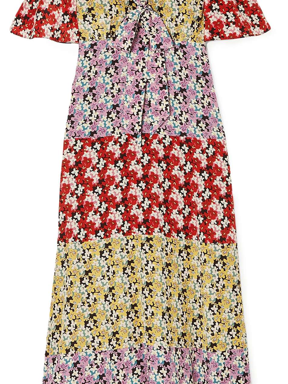 floral-print silk crepe de chine midi dress