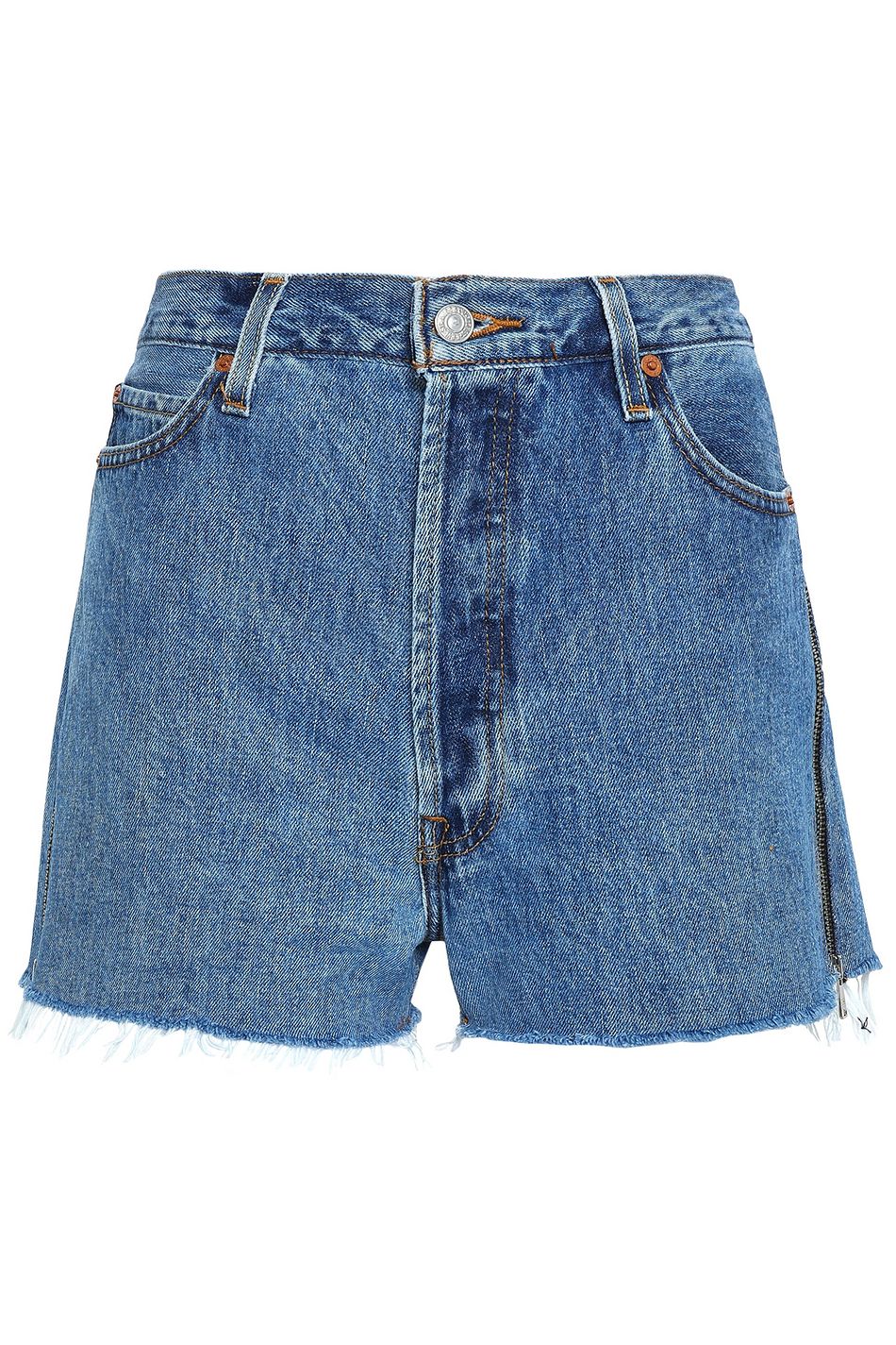 levi's frayed denim shorts