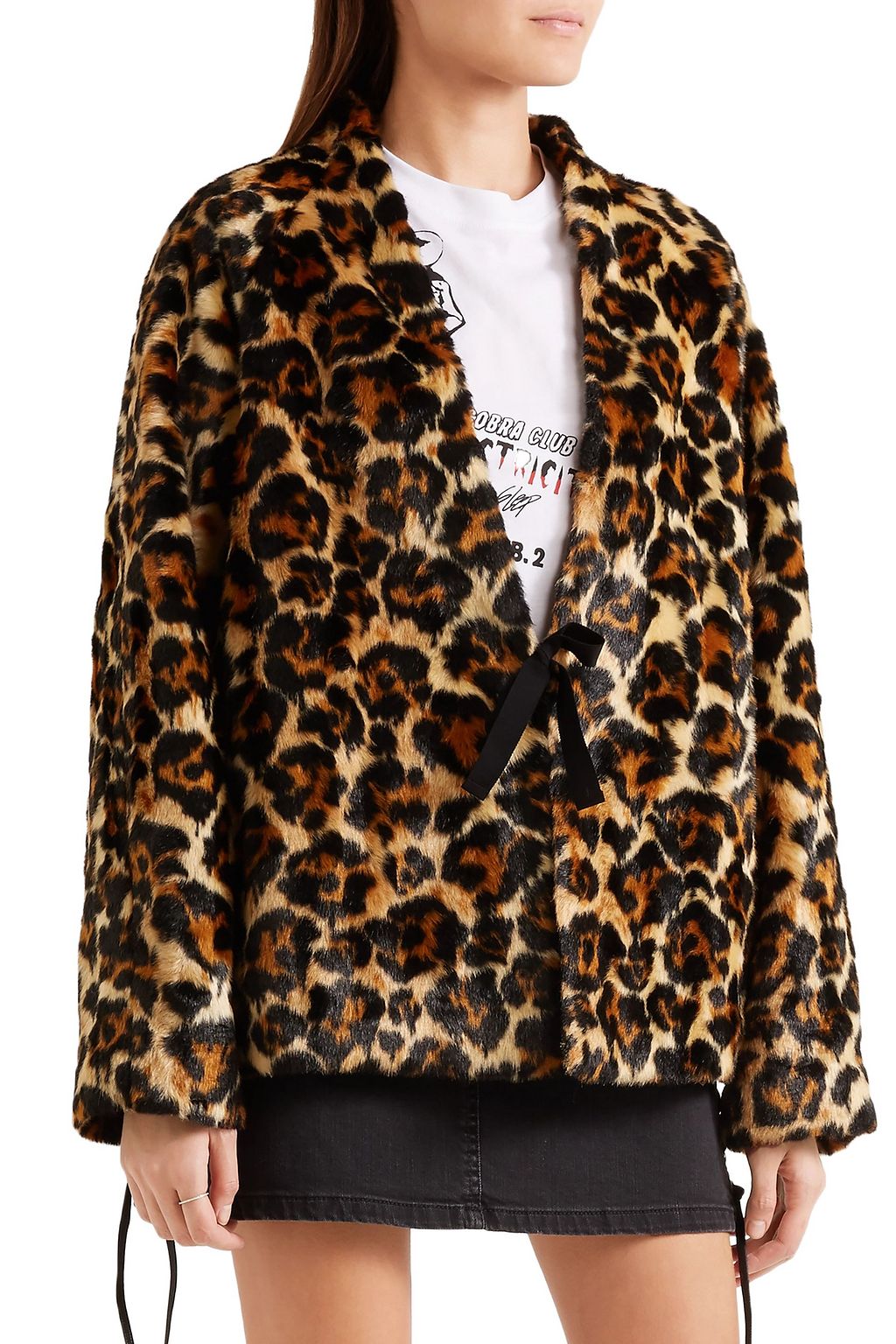 MCQ ALEXANDER MCQUEEN Leopard-print faux fur coat