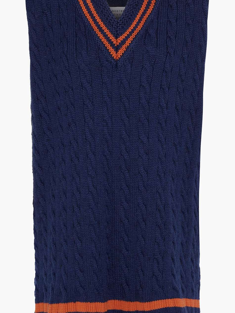 oversized cable-knit wool and cotton-blend mini dress
