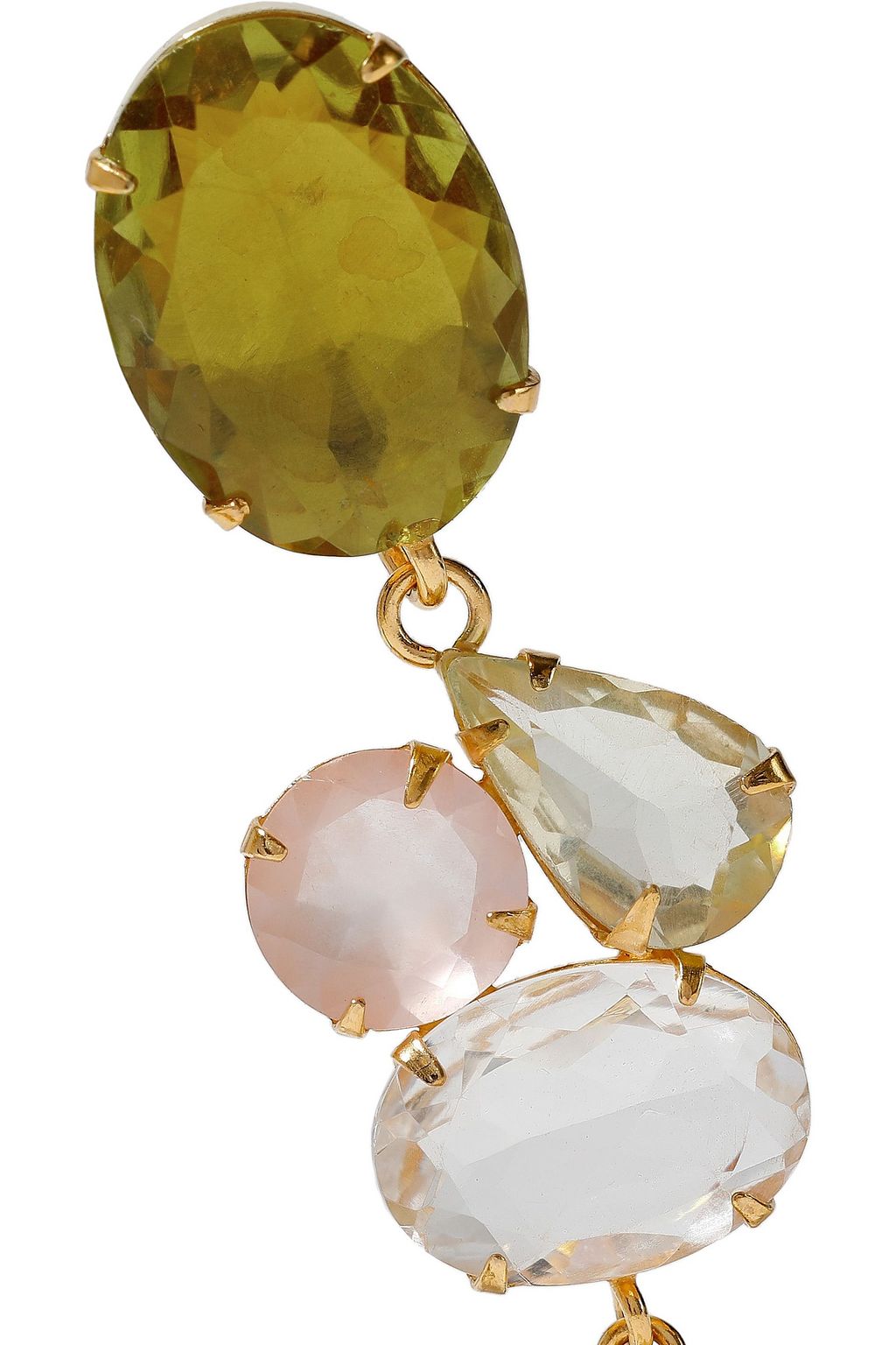 BOUNKIT Convertible gold-tone crystal earrings