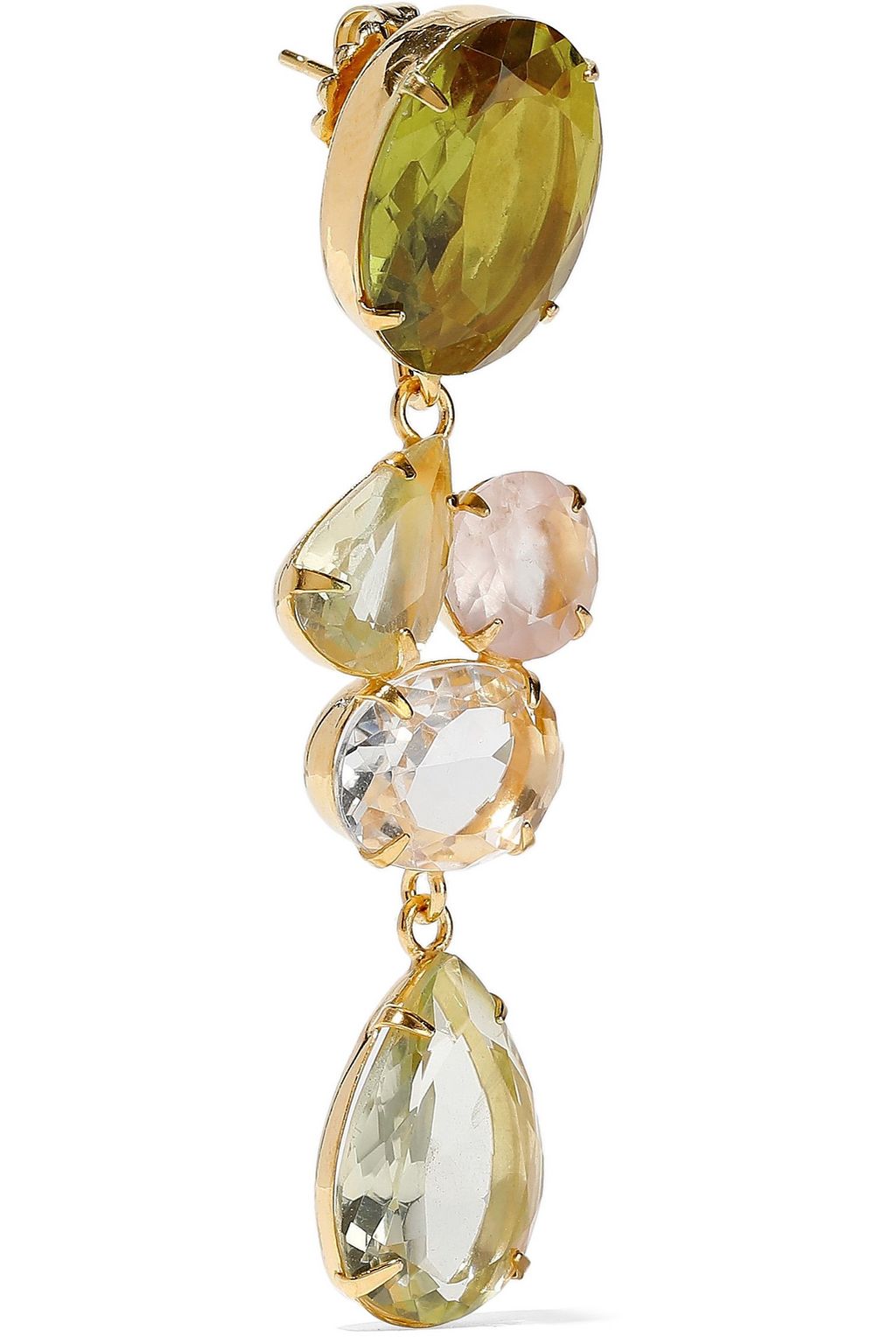 BOUNKIT Convertible gold-tone crystal earrings