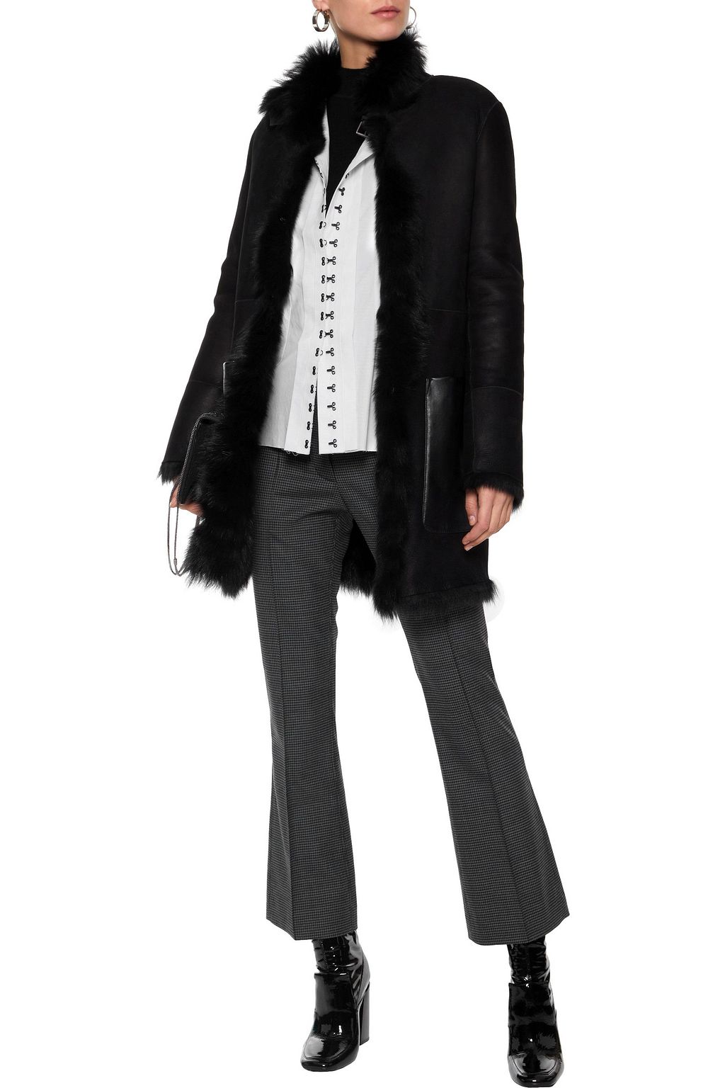 BELSTAFF Kentledge shearling-trimmed leather-paneled nubuck coat