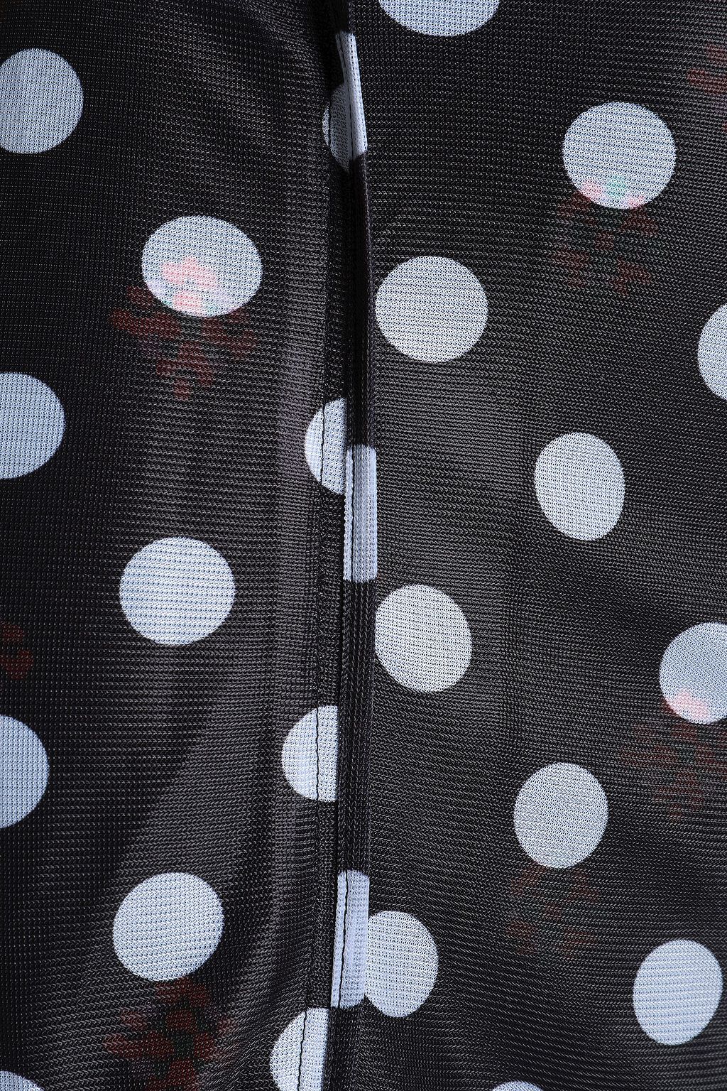 J.W.ANDERSON Asymmetric floral-print jersey-paneled polka-dot gazar midi skirt