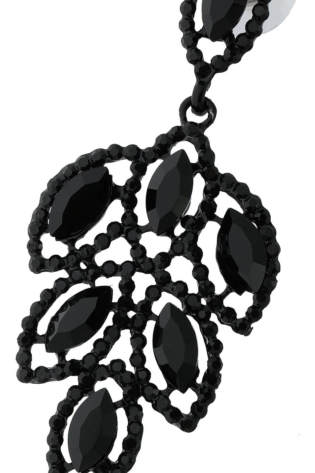 KENNETH JAY LANE Coated silver-tone crystal earrings