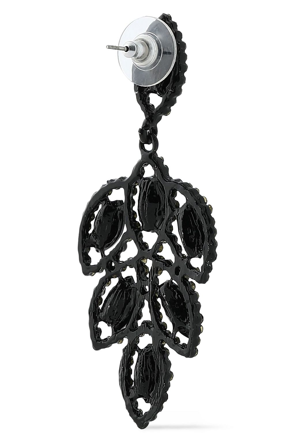 KENNETH JAY LANE Coated silver-tone crystal earrings