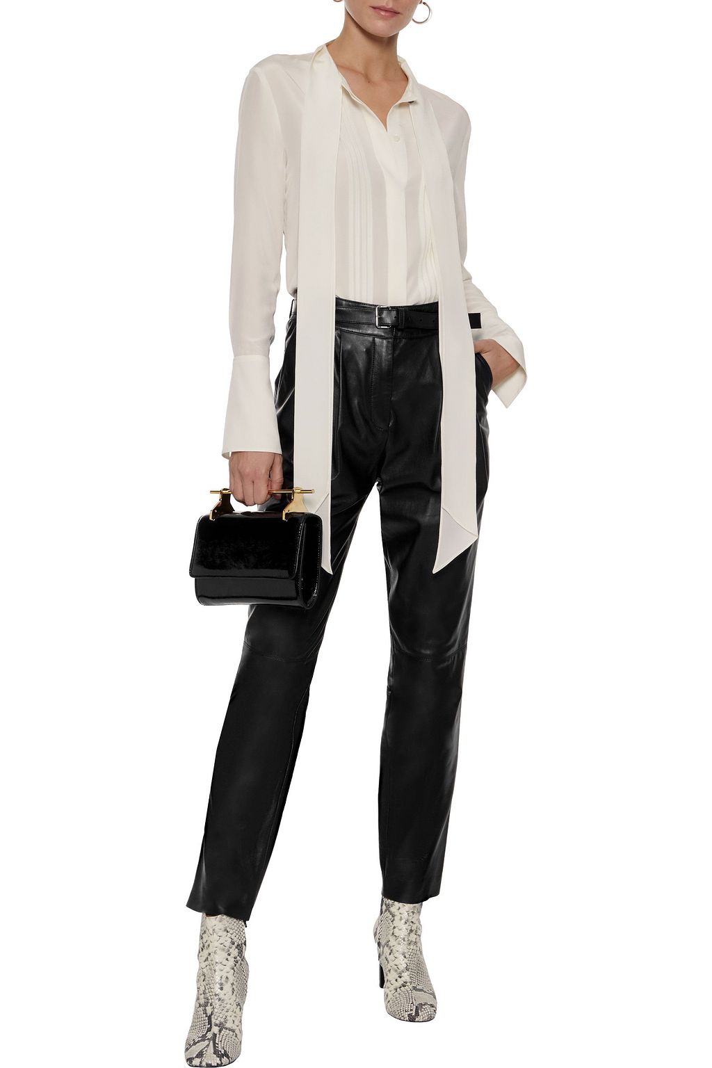 BELSTAFF Emely 2.0 belted leather tapered pants