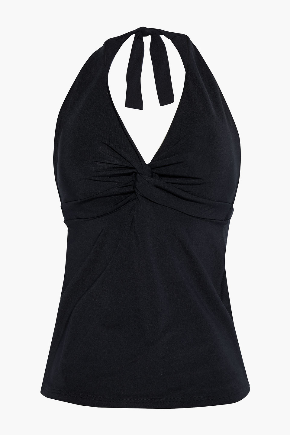 Jets Australia By Jessika Allen Woman Jetset Twist-front Halterneck Bikini Top Black Size 12