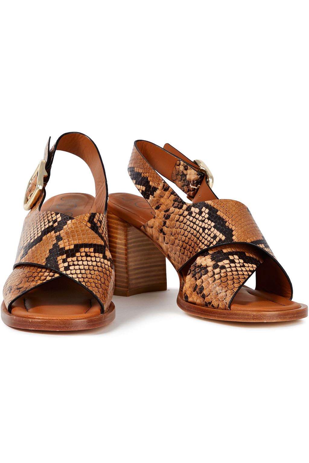 JOSEPH Fadham snake-effect leather slingback sandals