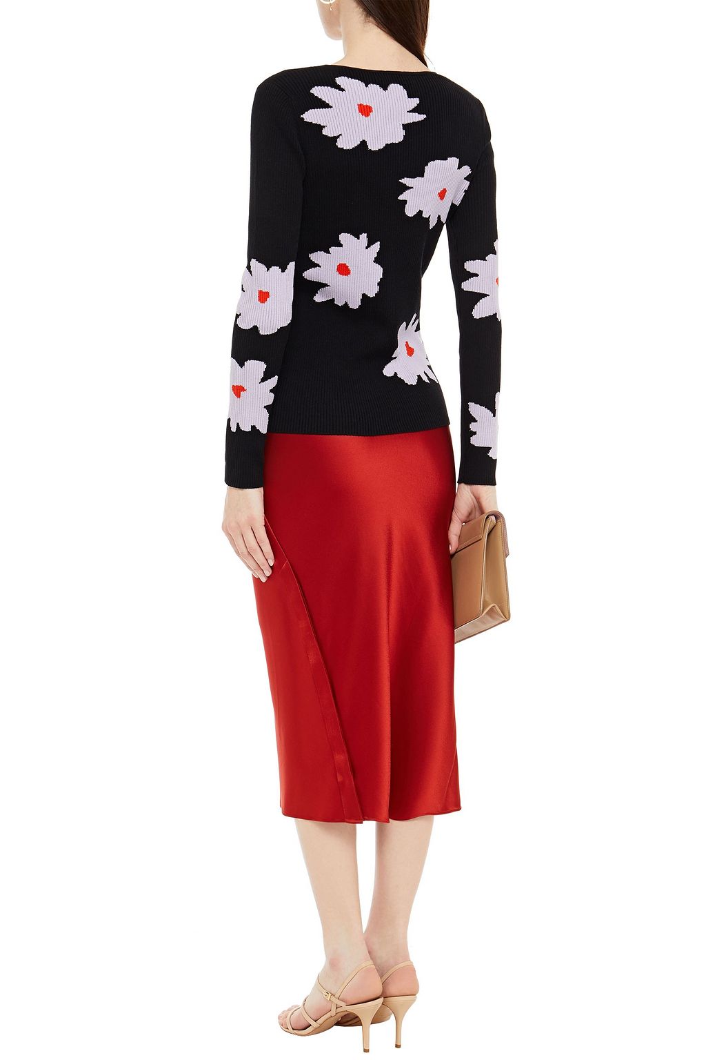 CHINTI & PARKER Intarsia ribbed silk and cotton-blend sweater