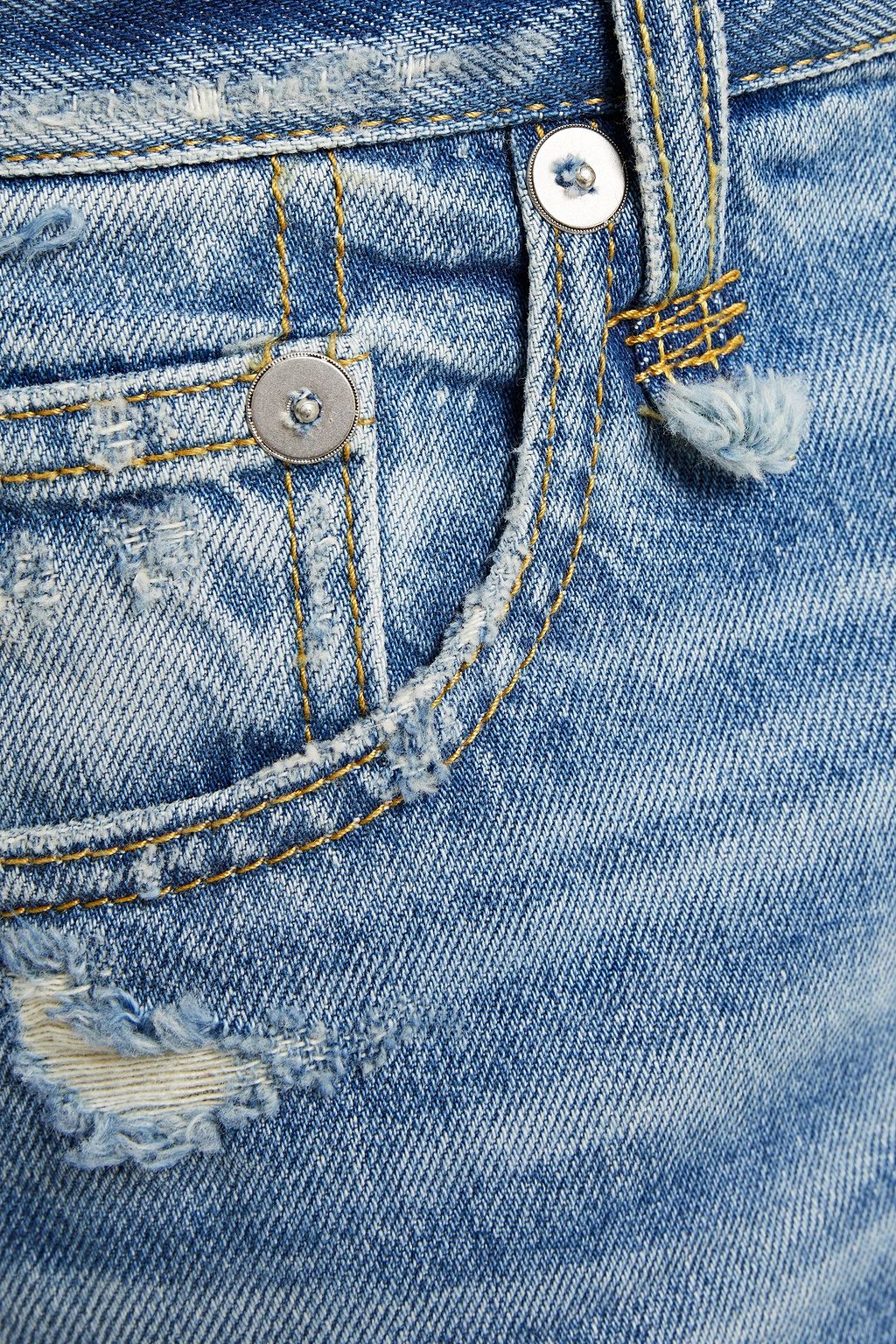 R13 Camille cropped distressed high-rise straight-leg jeans