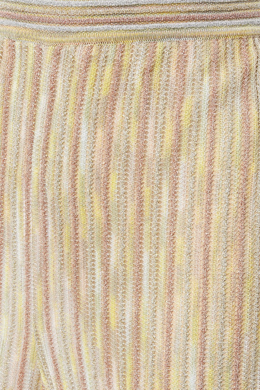 MISSONI Metallic crochet-knit wide-leg pants