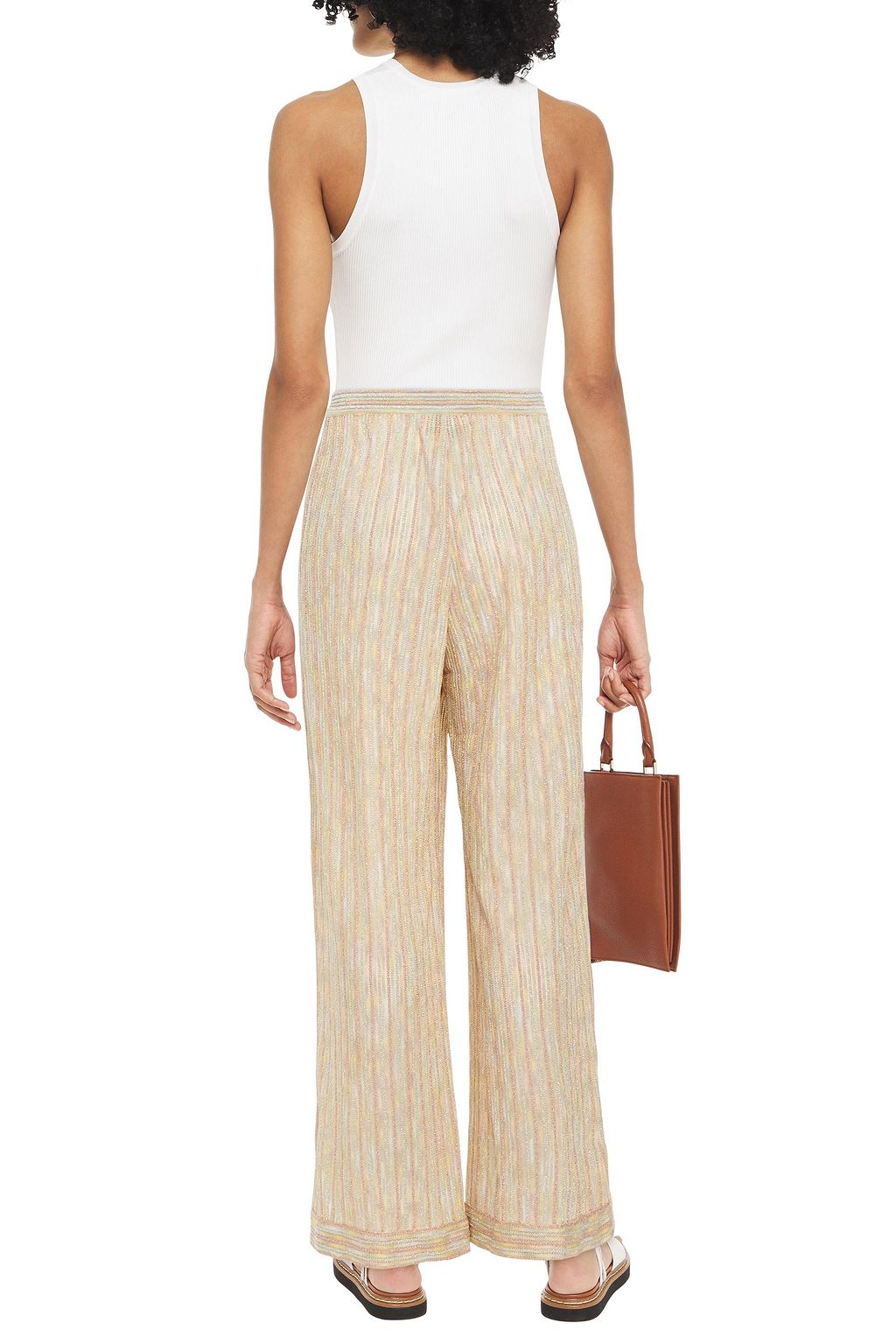 MISSONI Metallic crochet-knit wide-leg pants