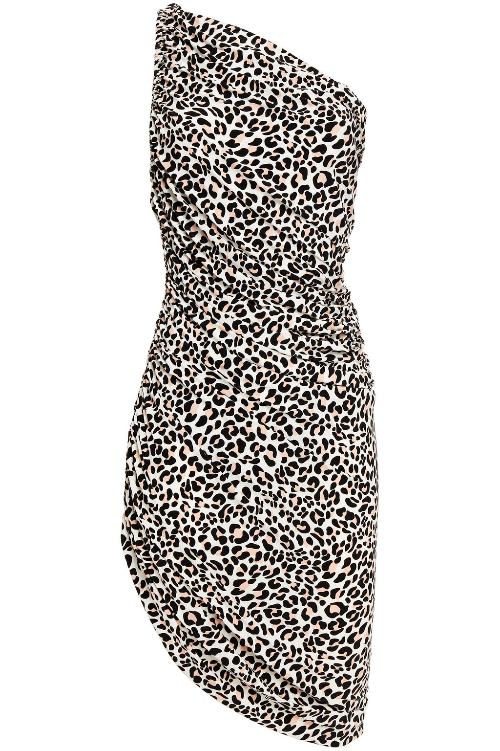 animal print one shoulder dress