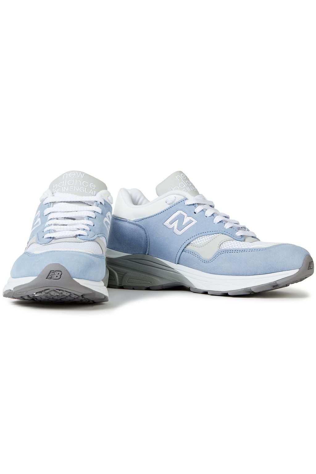NEW BALANCE Paneled leather, mesh and suede sneakers