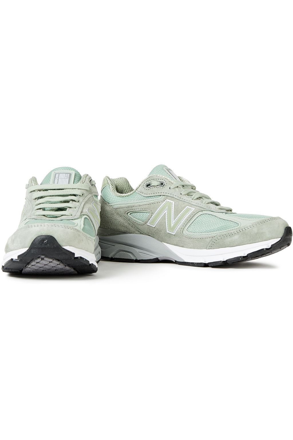 NEW BALANCE Paneled mesh and suede sneakers