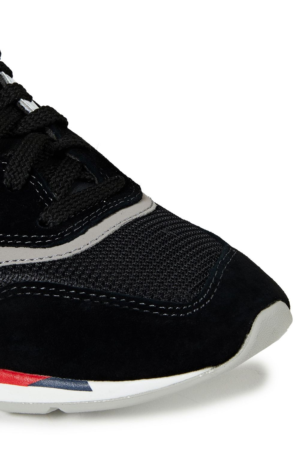 NEW BALANCE Paneled leather, mesh and suede sneakers