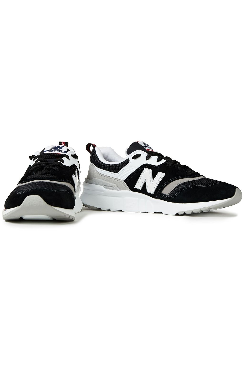NEW BALANCE Paneled leather, mesh and suede sneakers