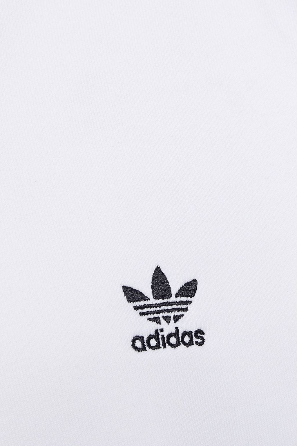 ADIDAS ORIGINALS Cropped embroidered French cotton-terry hoodie