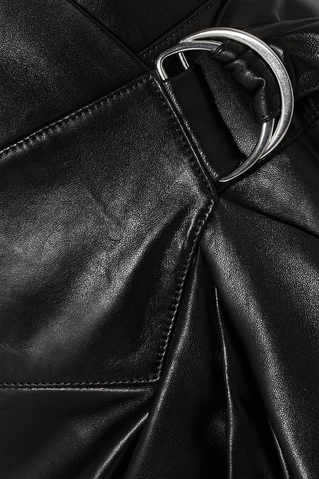 ISABEL MARANT Fanelia asymmetric wrap-effect leather midi dress