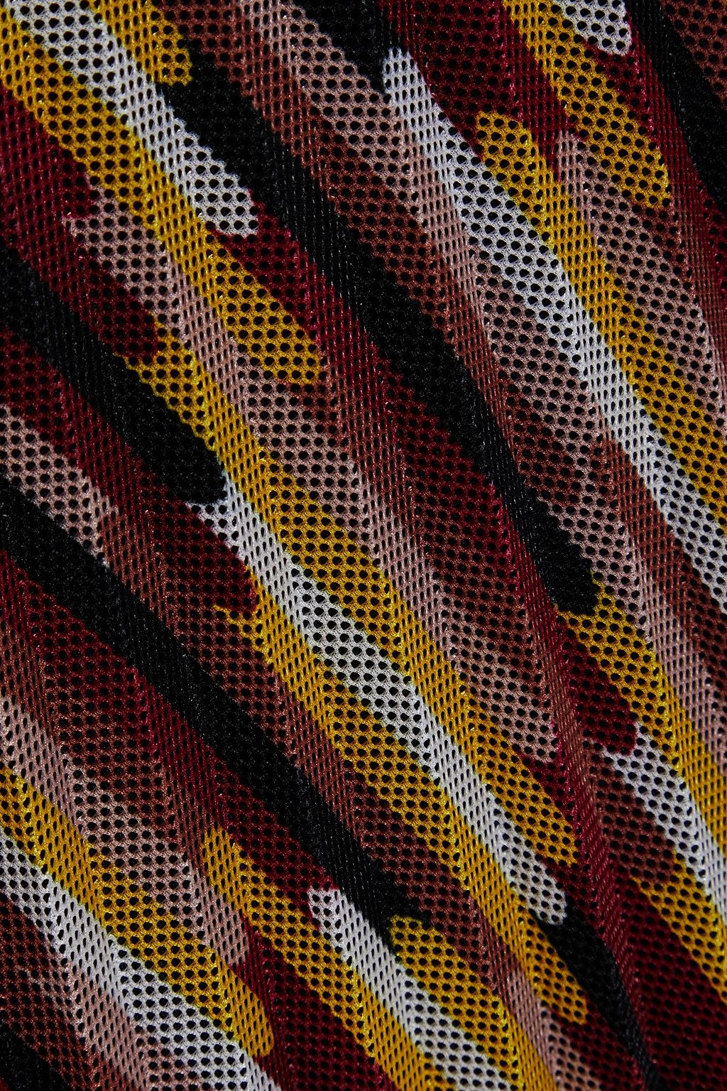 M MISSONI Pleated printed mesh midi dress