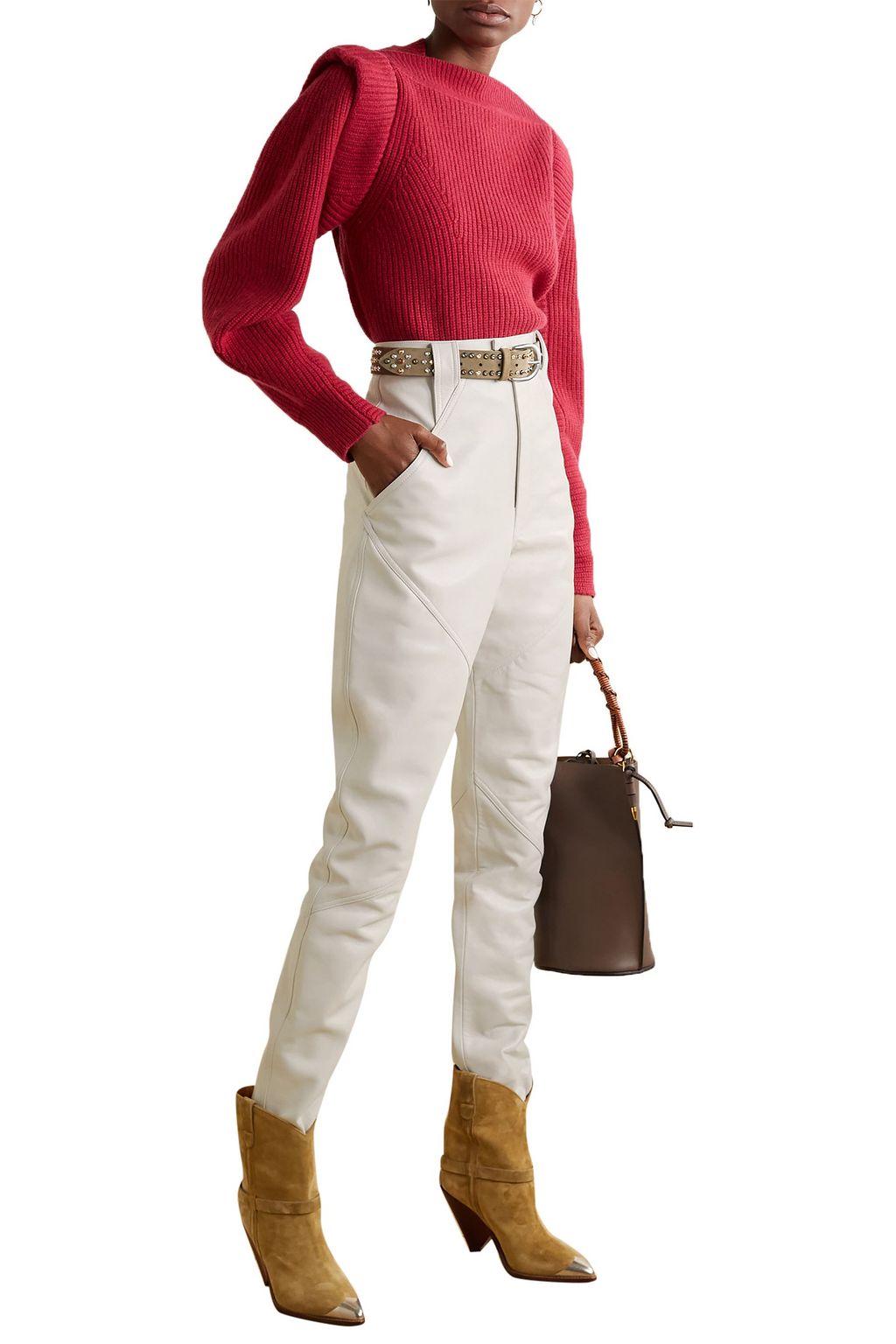 ISABEL MARANT Xenia leather tapered pants