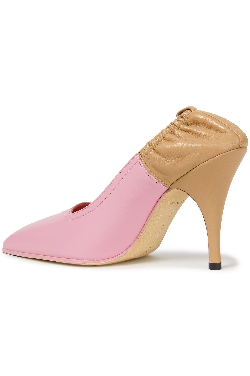 VICTORIA BECKHAM Gathered two-tone leather pumps