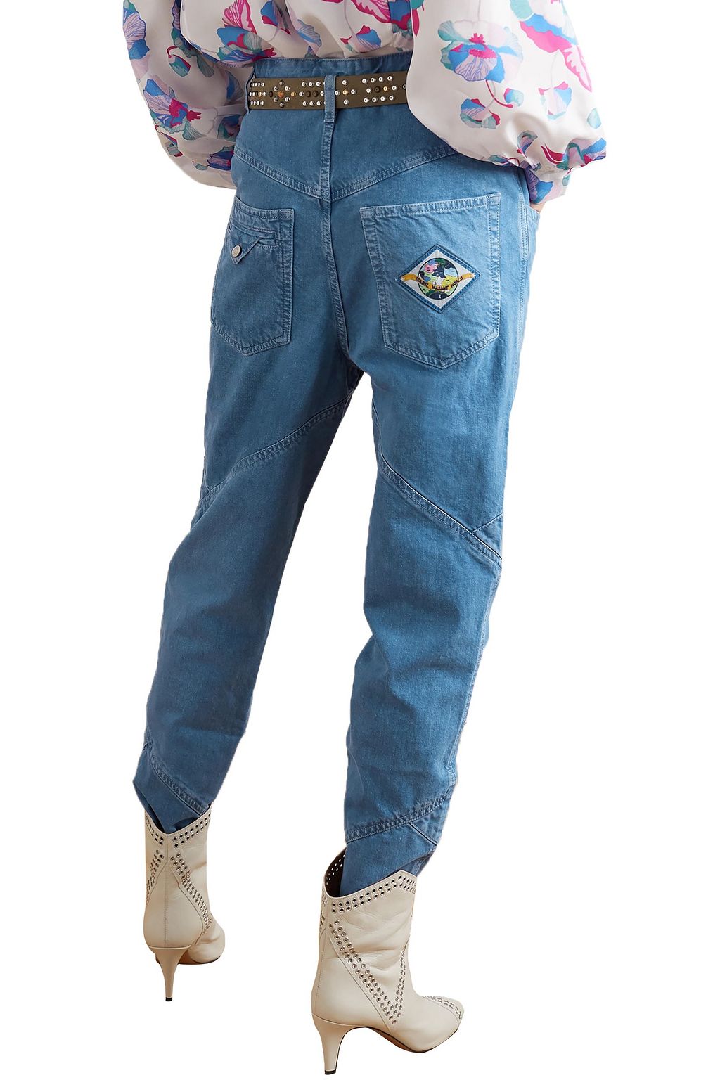 ISABEL MARANT Eloisa paneled acid-wash boyfriend jeans