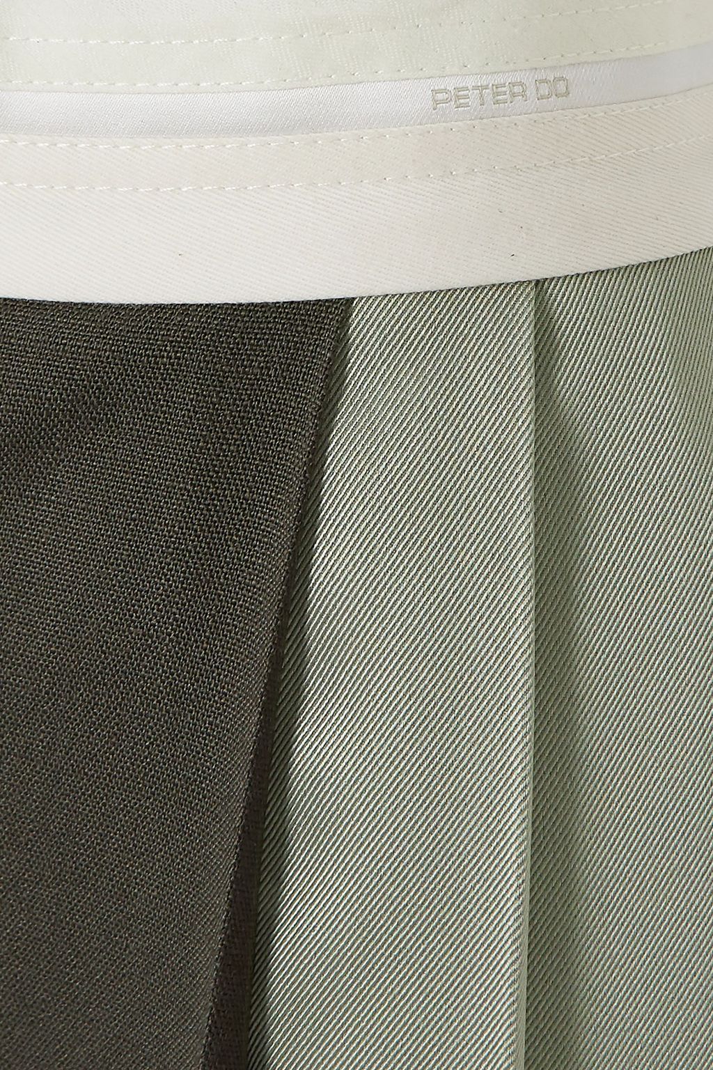 PETER DO Pleated color-block woven midi skirt