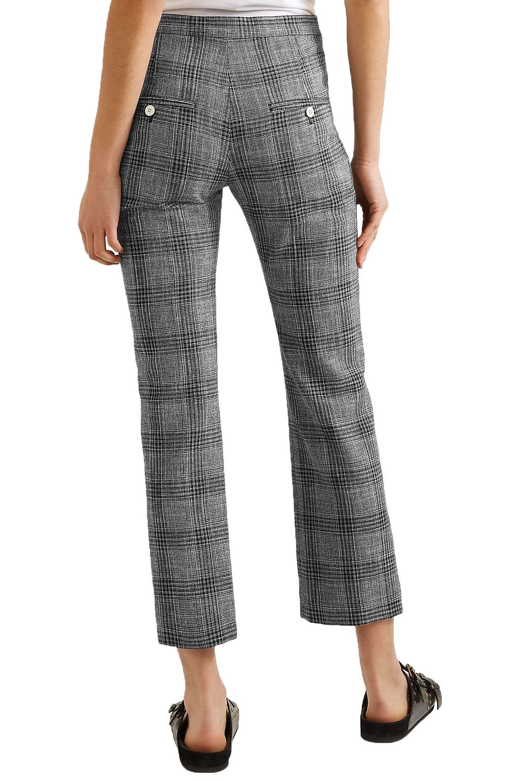 ISABEL MARANT Derys checked cotton-blend straight-leg pants
