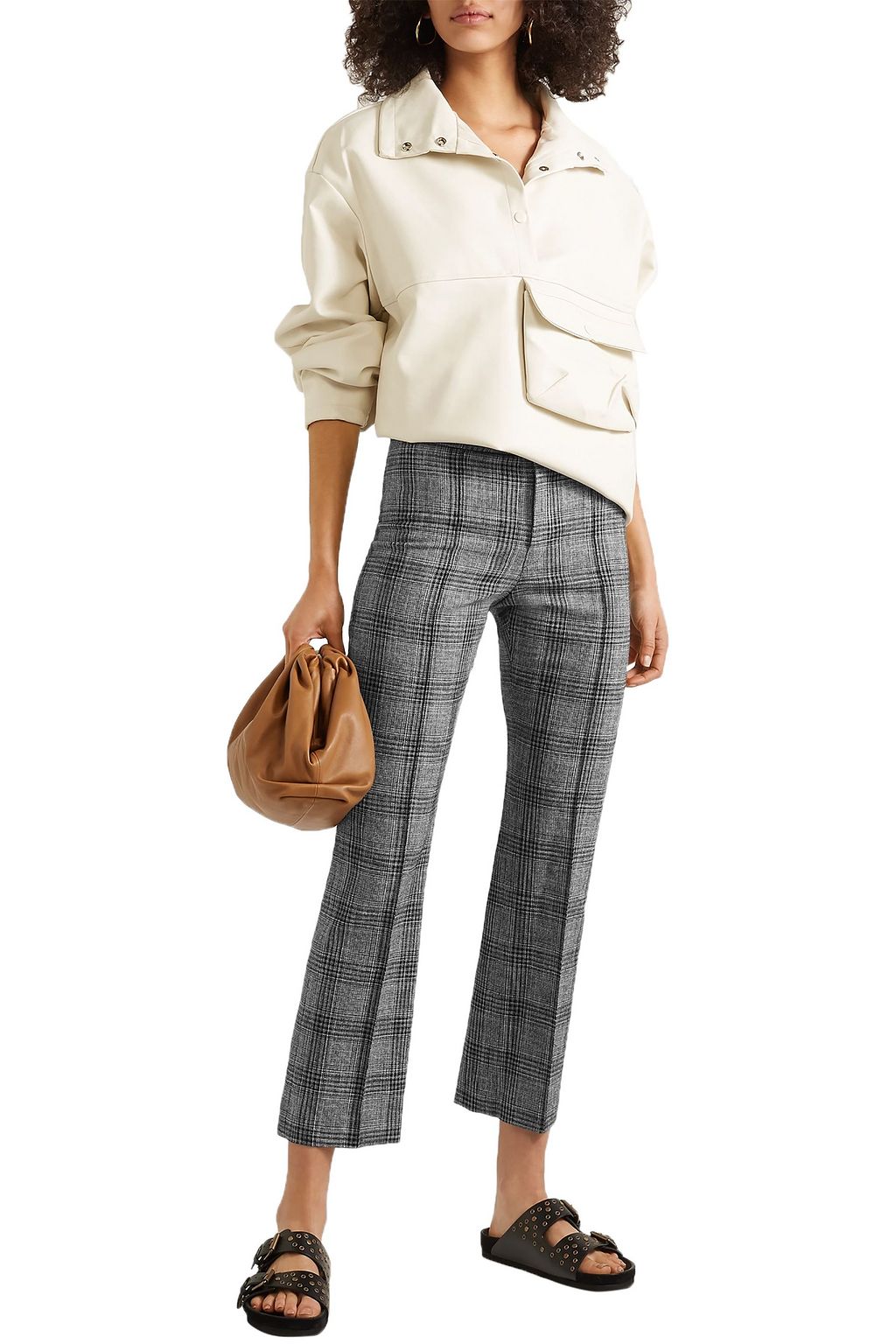 ISABEL MARANT Derys checked cotton-blend straight-leg pants