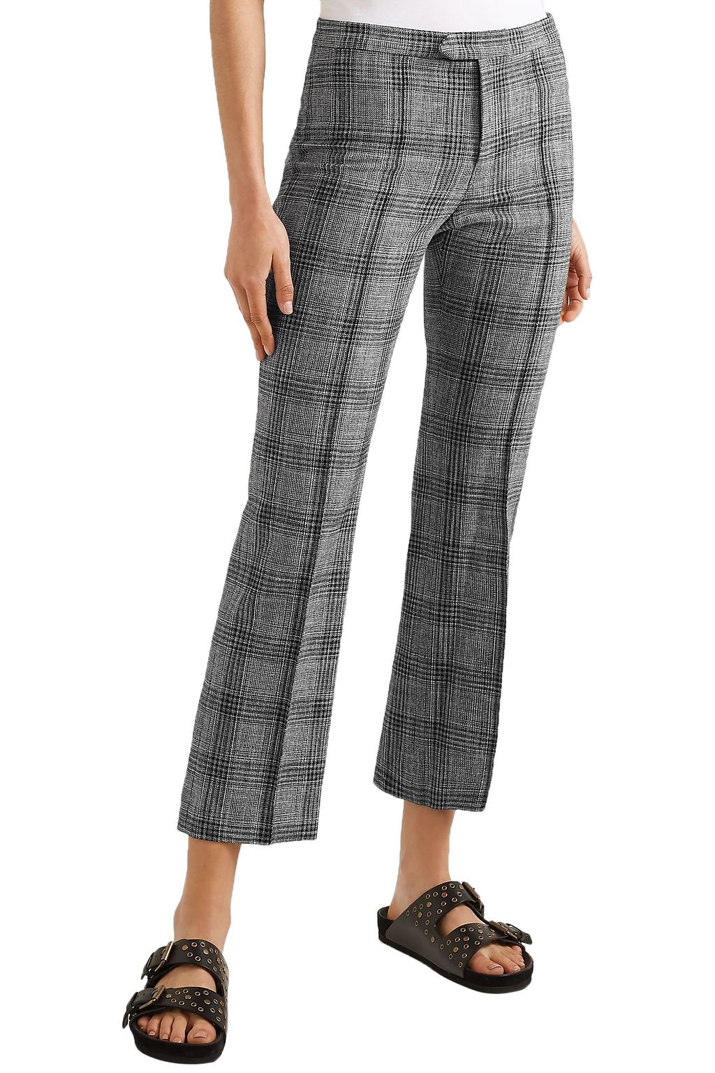 ISABEL MARANT Derys checked cotton-blend straight-leg pants