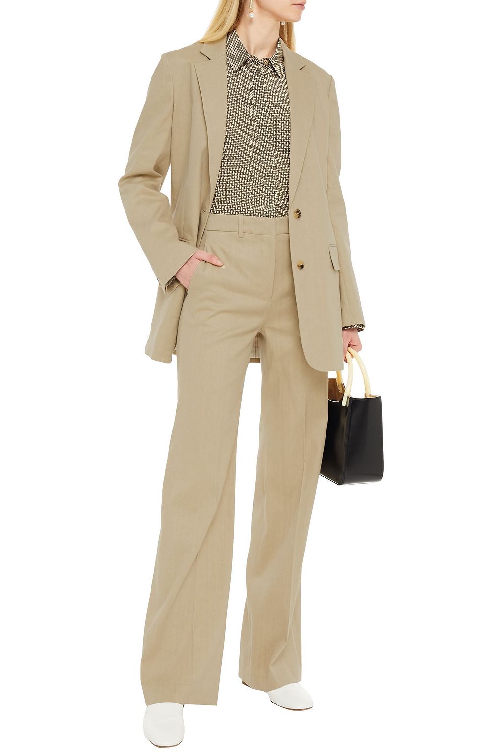 JOSEPH Linen-blend twill flared pants