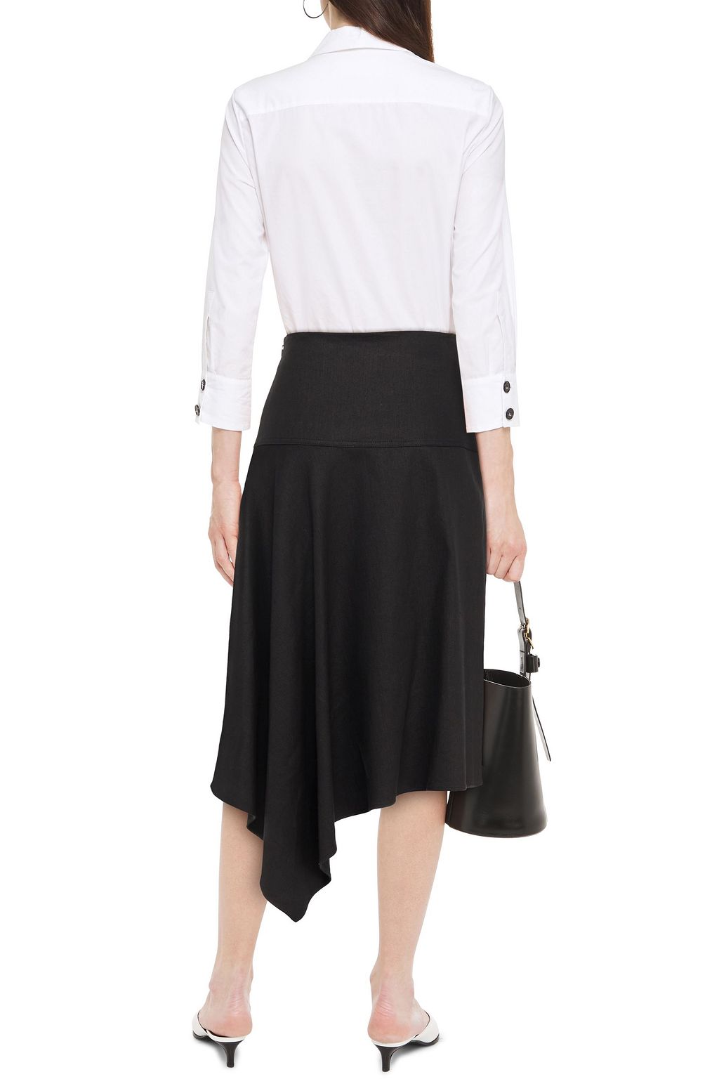 JOSEPH Linen-blend twill skirt