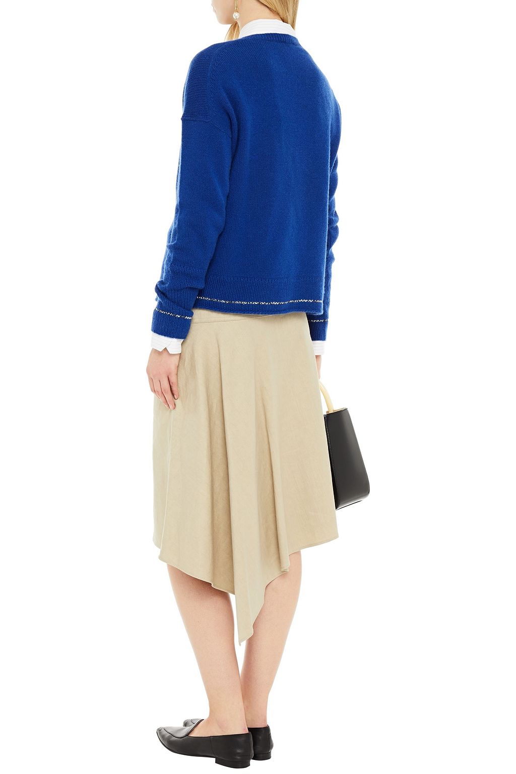 JOSEPH Linen-blend twill skirt