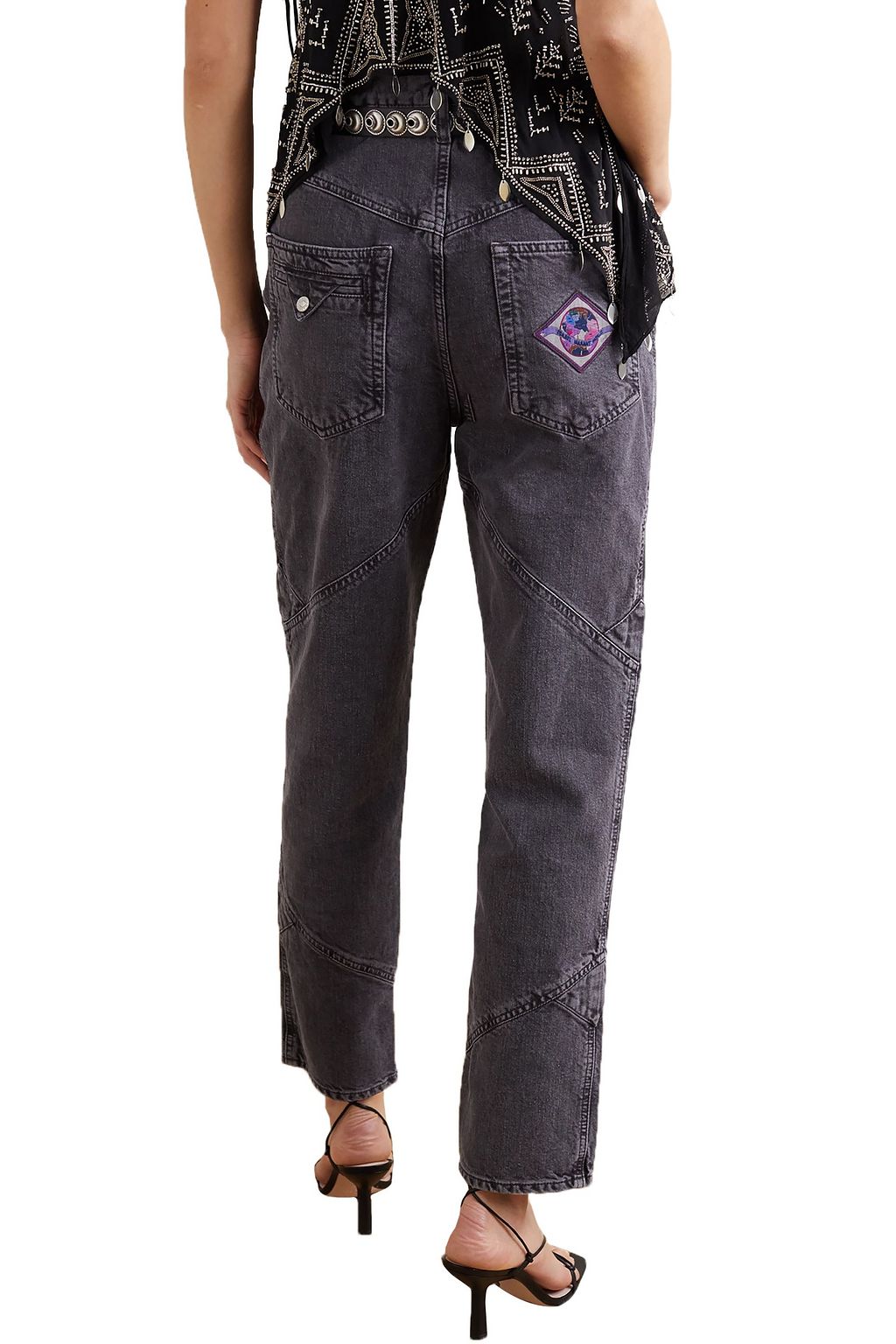 ISABEL MARANT Eloisa paneled acid-wash boyfriend jeans